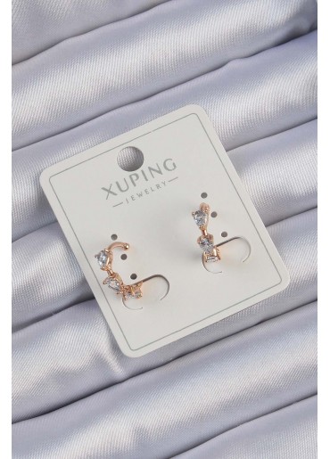 Erb Xuping Rose Renk Damla Zirkon Taşlı Earcuff Küpe