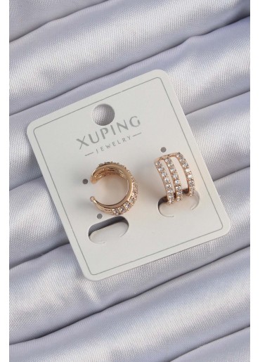 Erb Xuping Rose Renk Sıralı Zirkon Taşlı Earcuff Küpe