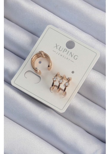 Erb Xuping Rose Renk Zirkon Taşlı Earcuff Küpe