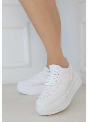 Mardy Beyaz Cilt Bağcıklı Spor Ayakkabı